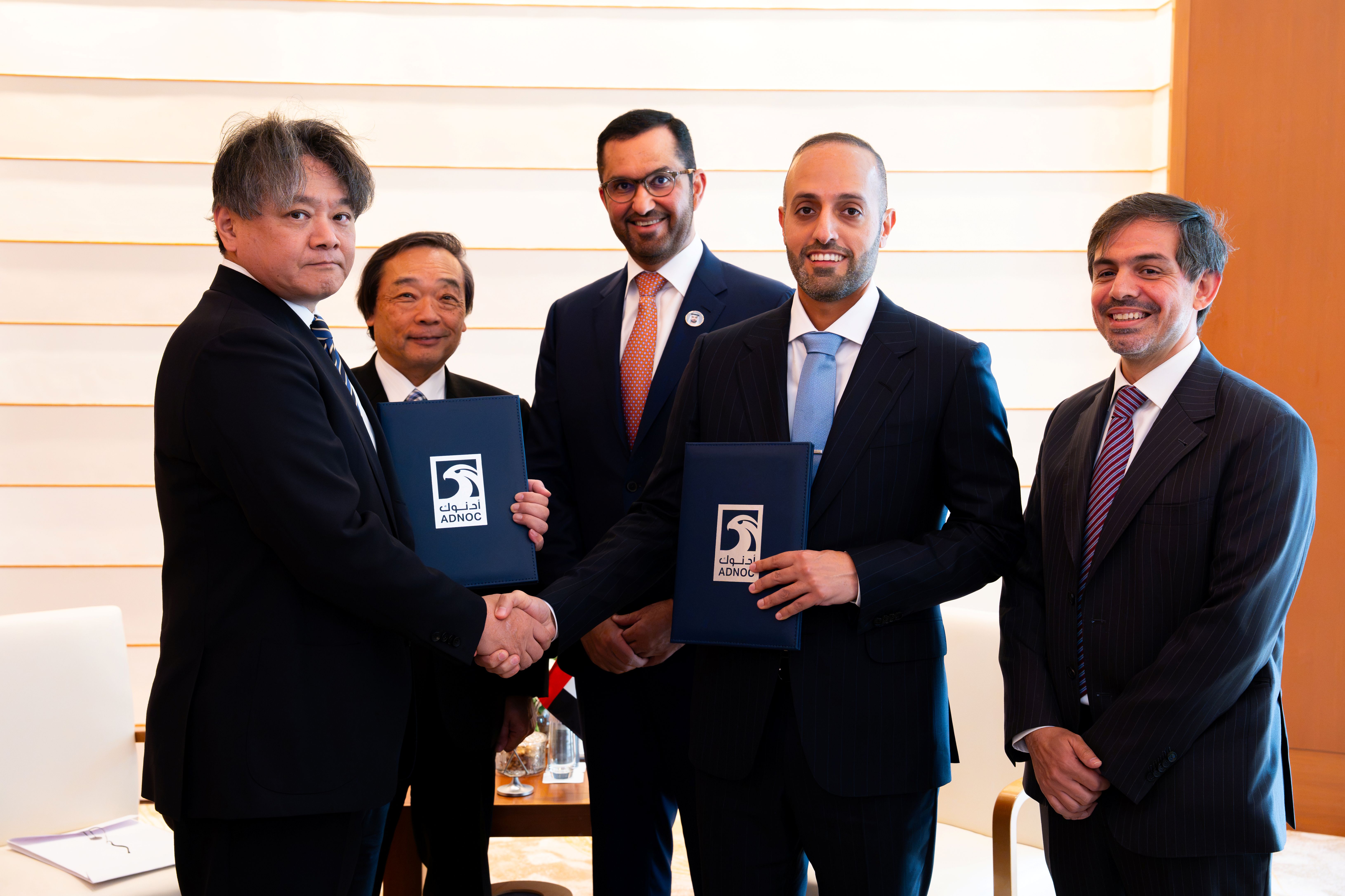His Excellency Dr. Sultan Al Jaber, UAE Minister of Industry and Advanced Technology, Managing Director and Group CEO of ADNOC, and Executive Chairman of XRG, Nasser Al Muhairi, Acting CEO of ADNOC Downstream Industry and senior Japanese government and business leaders