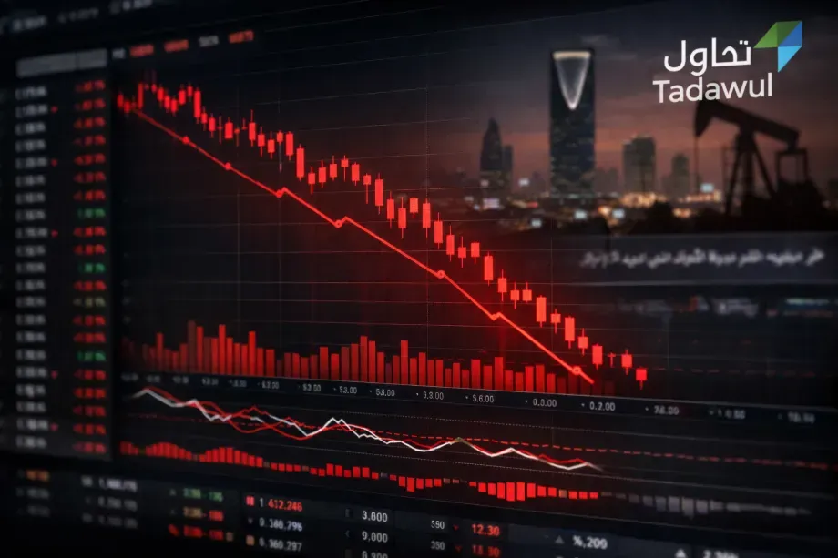تراجع «تاسي» إلى 10,402 نقطة مع سيطرة ضغوط البيع واتساع الهبوط في معظم الأسهم