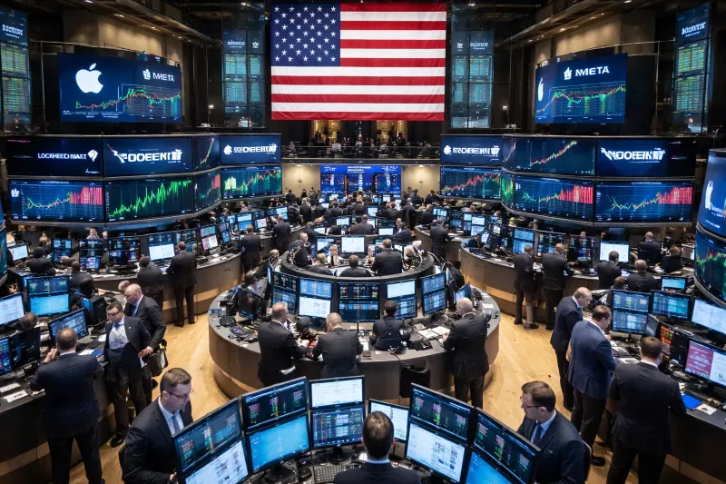 US Stocks Mixed as Tech Faces Pressure and Defense Shares Surge on Budget News