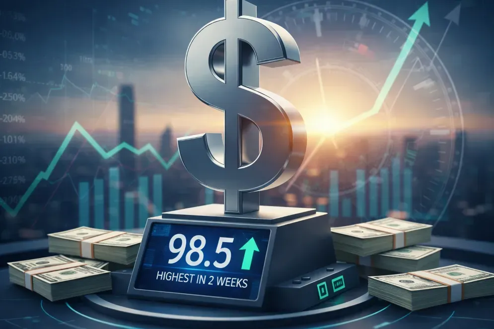 الدولار عند 98.5 نقطة بأعلى مستوى في أكثر من أسبوعين مع ترقّب بيانات أمريكية