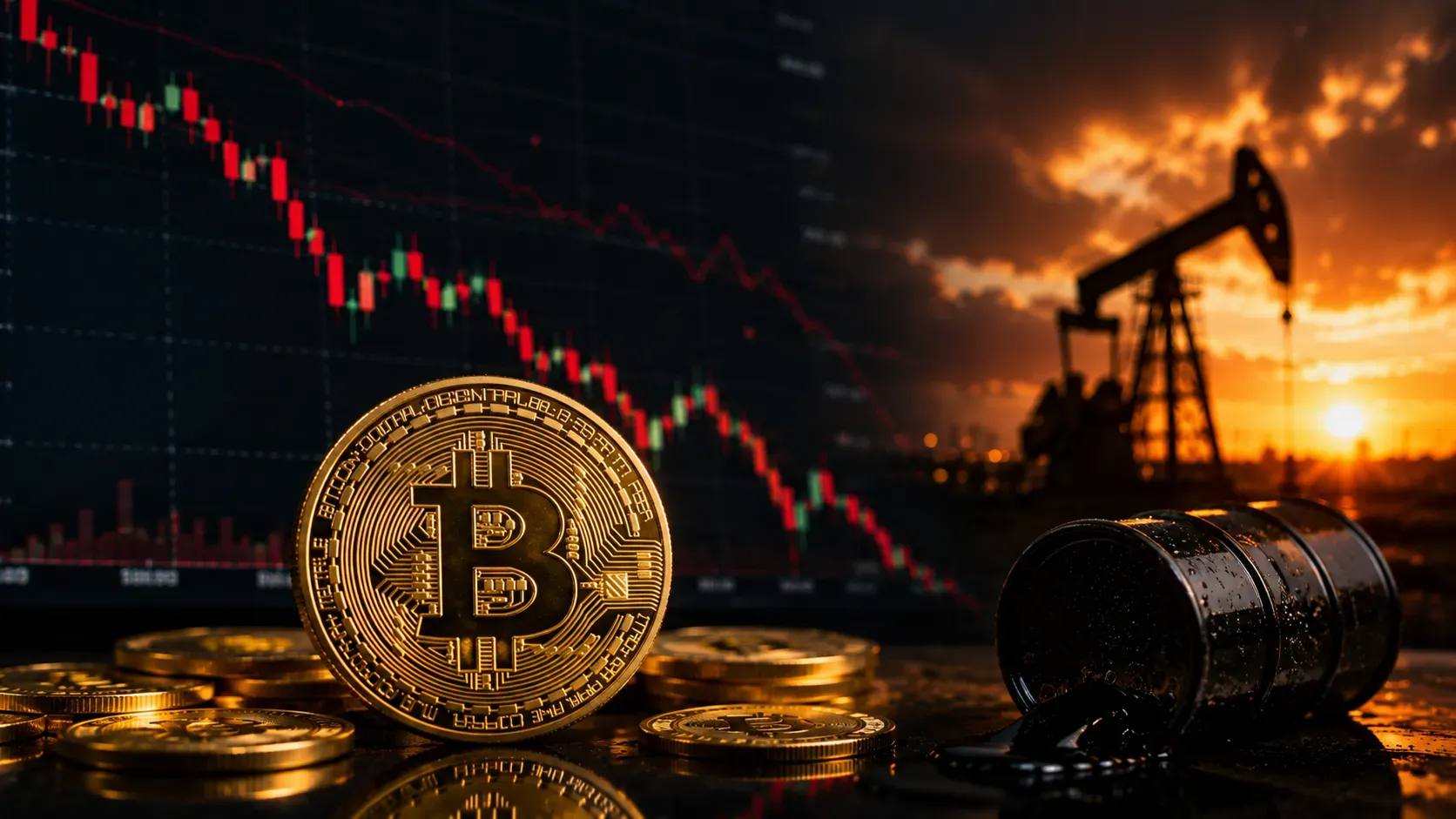 بيتكوين توسع خسائرها خلال ستة أشهر مع ارتفاع النفط وتجدد مخاوف التضخم