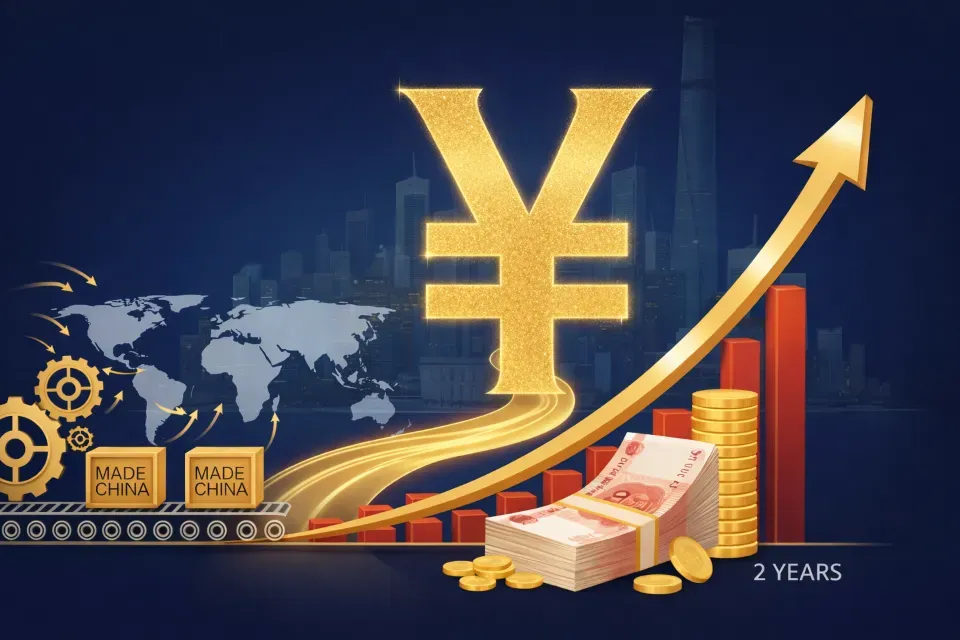 Chinese Yuan Hits Two-Year High Amid Investment Inflows and Export Pressures