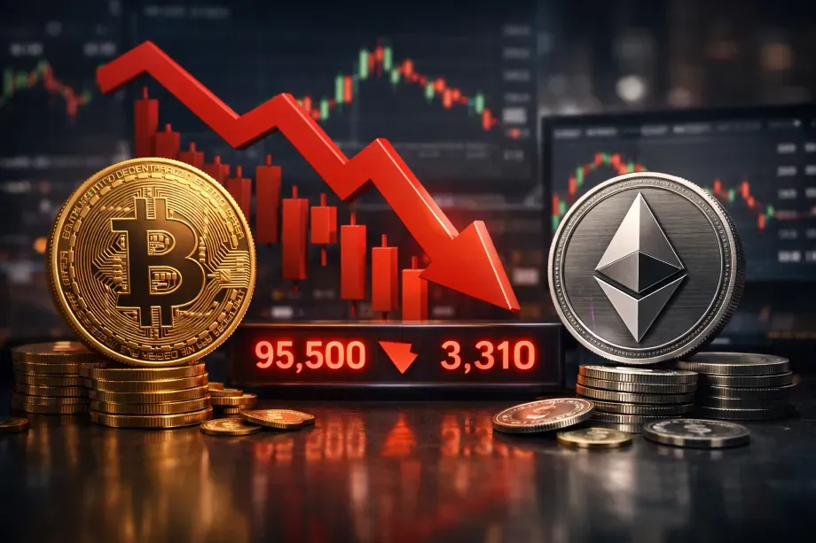 Cryptocurrencies Edge Lower: Bitcoin Near $95,500, Ethereum Below $3,310 Amid Market Calm