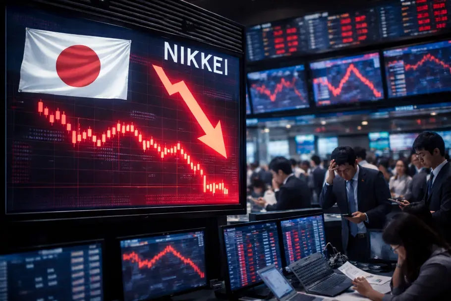 Financial Worries and Early Elections Weigh on Japanese Stocks, Nikkei Hits Four-Session Low