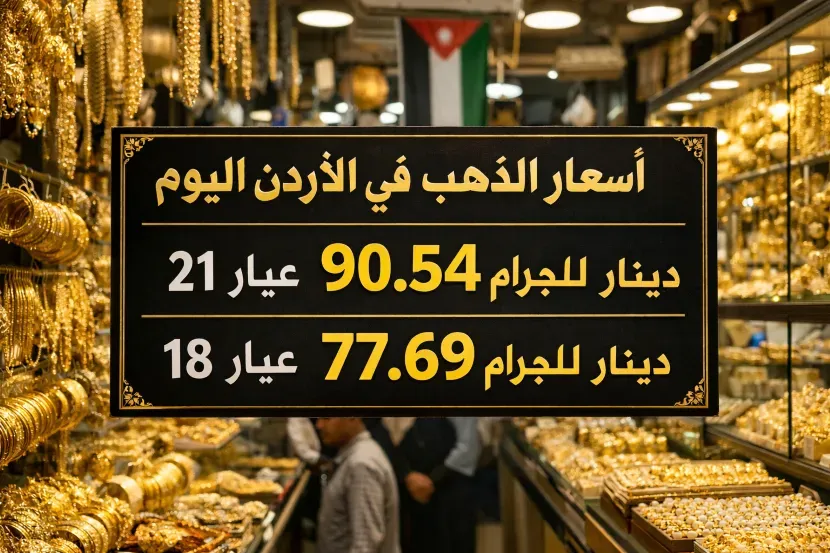 Gold Prices for 21K and 18K in Jordan Today: January 9, 2026