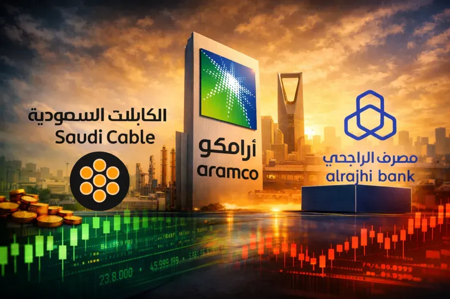 Notable Divergence Among Blue-Chip Stocks: Strong Surge for Saudi Cables, Stable Performance for Aramco, and Limited Pressure on Al Rajhi