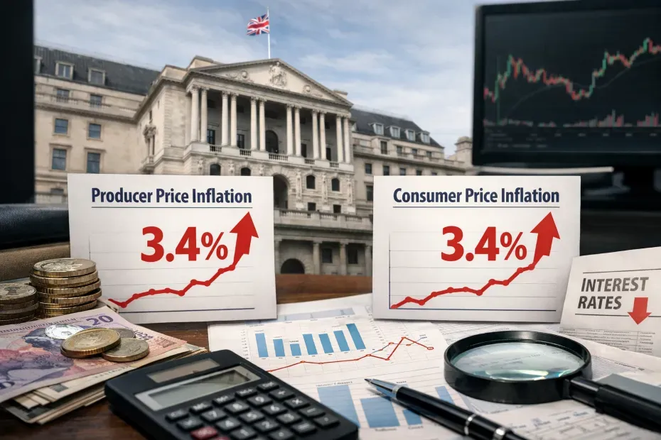 ثبات تضخم المنتجين وتسارع طفيف لأسعار المستهلكين يُعقّدان مسار كبح الأسعار في بريطانيا: 3.4% للقطاعين