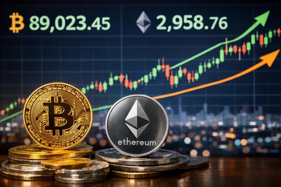 Limited Volatility Restores Momentum to Crypto Market Despite Heavy Annual Losses: Bitcoin Near $89,000, Ether Above $2,950