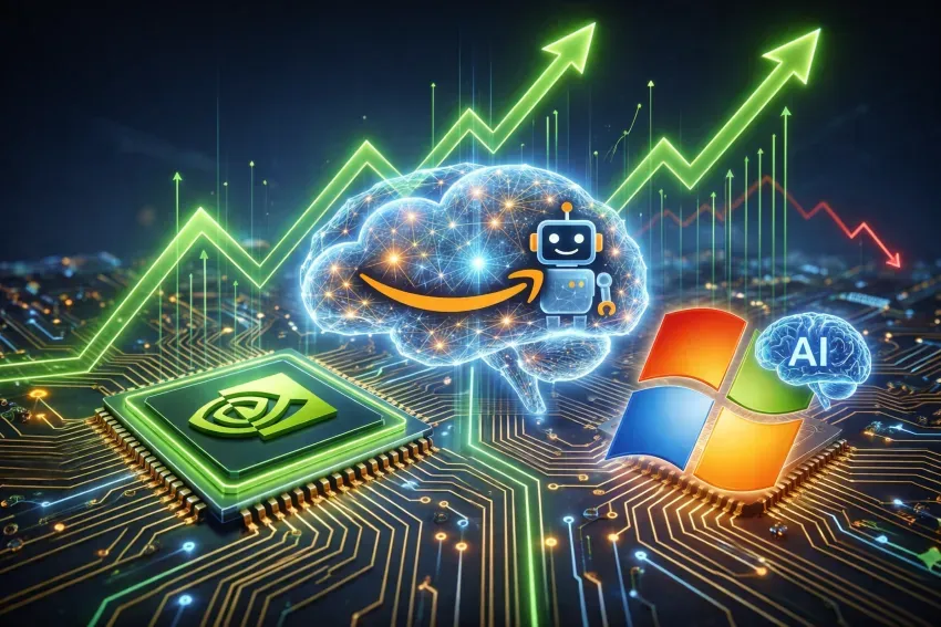 Nvidia, Amazon, and Microsoft Stocks Record Strong Gains Amid AI Momentum - Analysts Caution on Future Corrections