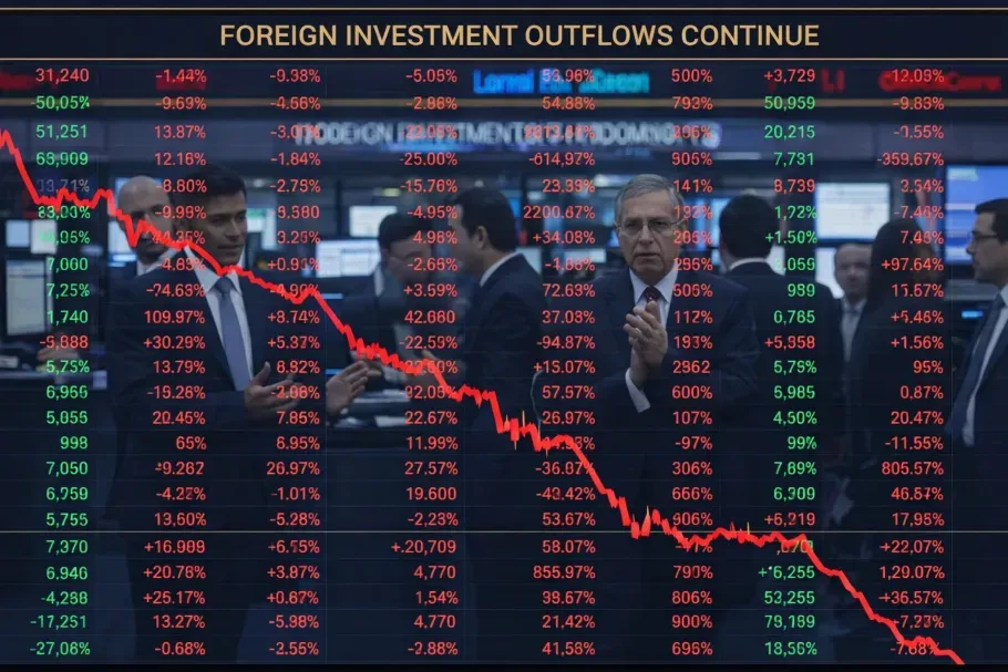 Indian Stocks Decline in Early Trading Amid Continued Foreign Investment Outflows
