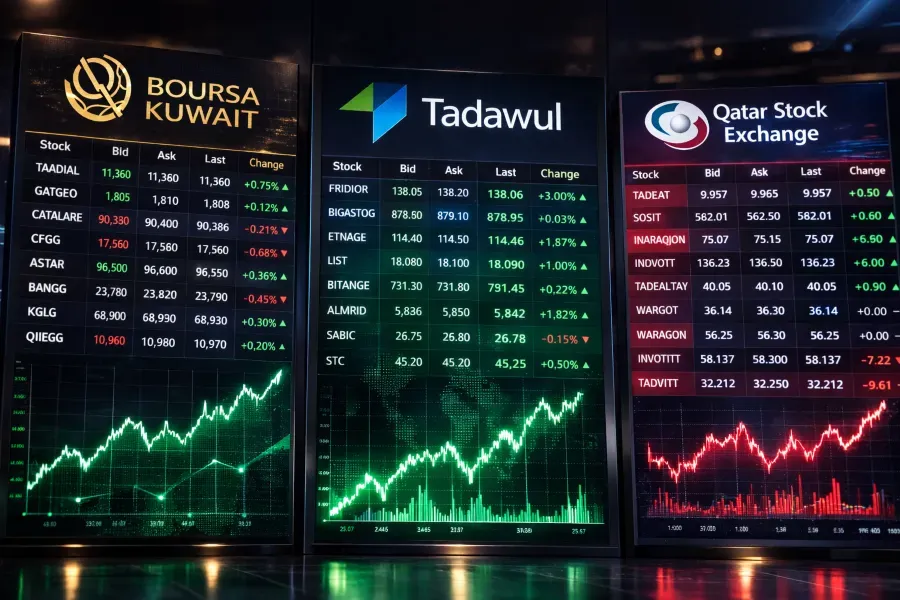 Saudi Market Holds Steady, Qatar Dips on Banking Pressure, Kuwait Rallies Strongly on Oil Gains