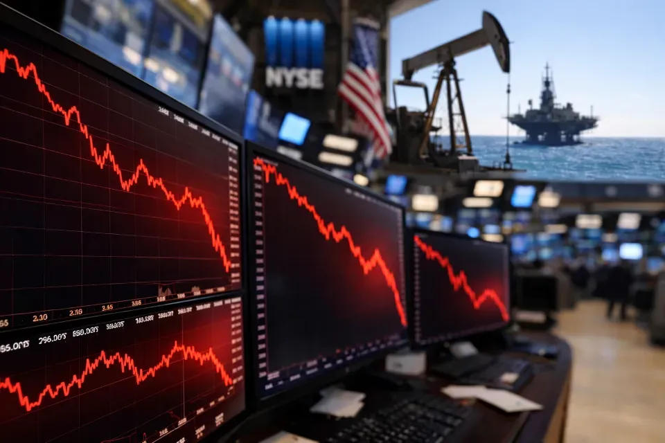 US Stocks Fall Sharply as Oil Surge and Gulf Tensions Fuel Market Uncertainty