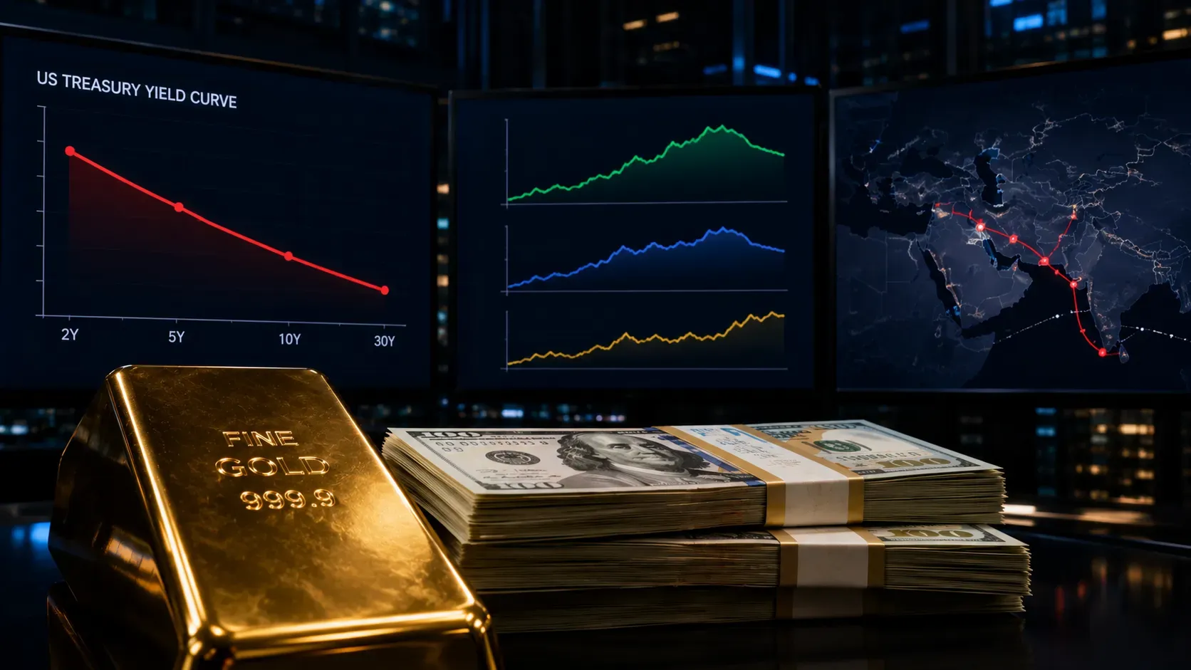 US Wage Pressures Ease as Treasuries and Gold Advance Amid Iran Uncertainty